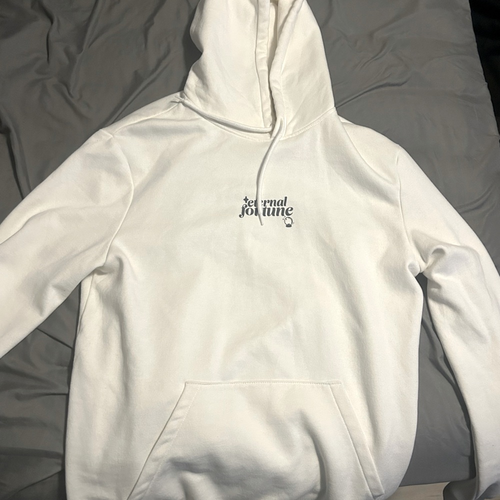 H&M Mens Graphic Hoodie, Size Medium, Color White and Blue. Never worn